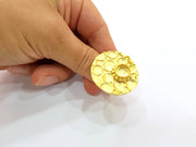 Gold Ring Blank inlay Ring Settings Mosaic Ring Bezel Base Cabochon Mountings Adjustable (10mm blank ) Gold Plated Brass G8648