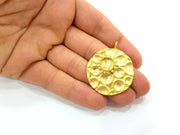 Gold Pendant Blank Mosaic Base Blank inlay Blank Necklace Blank Resin Blank Mountings Gold Plated Brass ( 35mm blank ) G8650