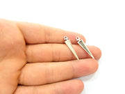 10 Silver Charms Antique Silver Plated Charms (29x6mm) G8653