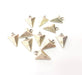 10 Silver Triangle Charms Antique Silver Plated Charms (16x11mm) G8654