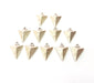 10 Silver Triangle Charms Antique Silver Plated Charms (16x11mm) G8654