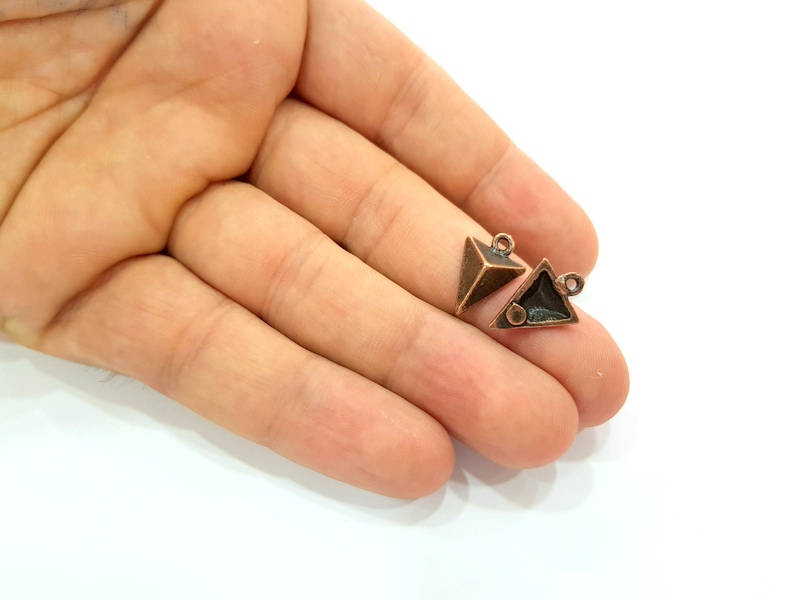 20 Triangle Charm Antique Copper Plated Charm (16x11mm) G8662
