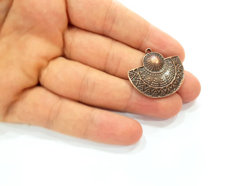 Antique Copper Tribal Pendant Antique Copper Plated Pendant (32x29mm) G8666