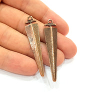 4 Antique Copper Pendant Antique Copper Plated Pendant (53x12mm) G8667