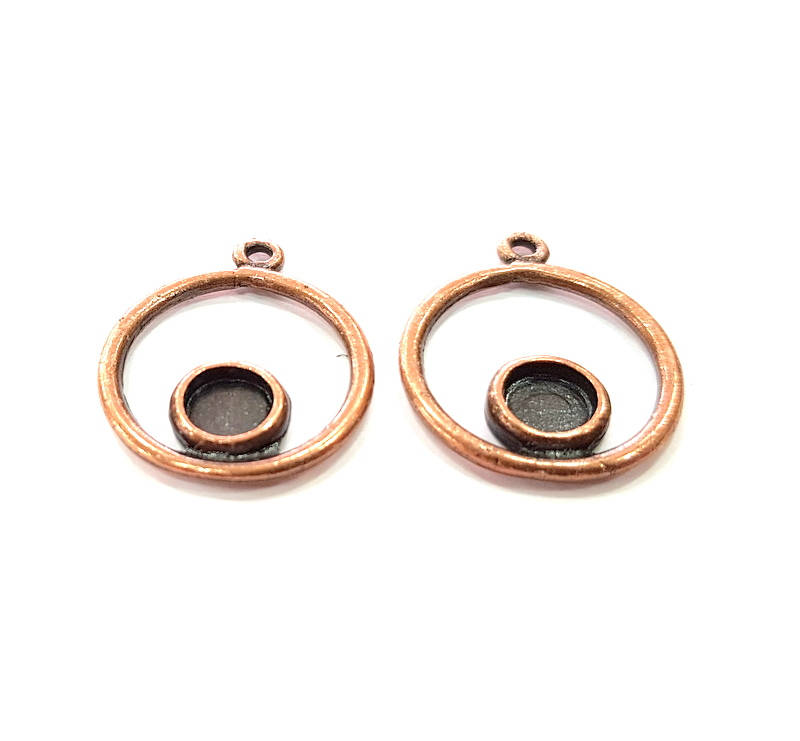 8 Antique Copper Charm Antique Copper Plated Charm (19mm) G8669