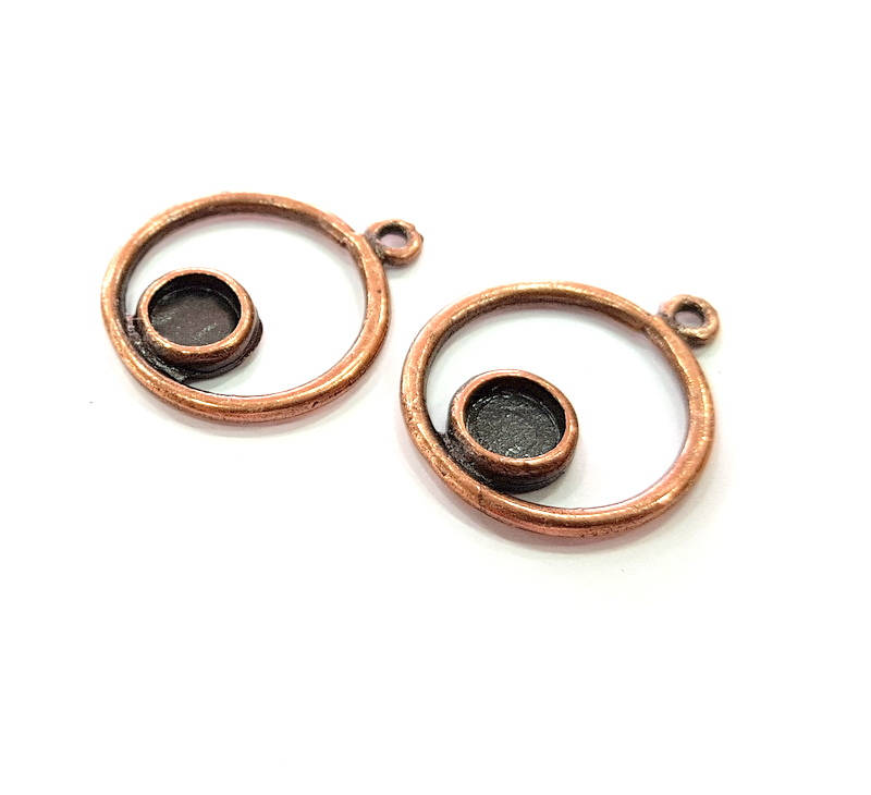 8 Antique Copper Charm Antique Copper Plated Charm (19mm) G8669