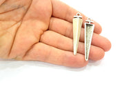 4 Silver Charms Antique Silver Plated Charms (47x7mm) G8696