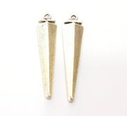 4 Silver Charms Antique Silver Plated Charms (47x7mm) G8696