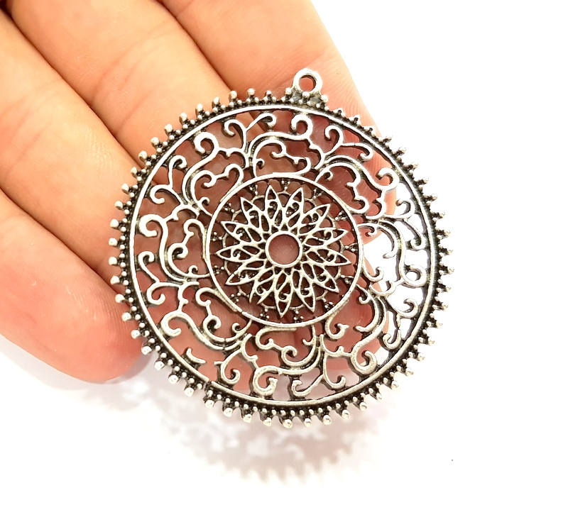 Silver Pendant Antique Silver Pendants (48 mm) G8697