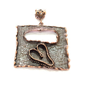 Antique Copper Pendant Blank Mosaic Base Blank inlay Blank Necklace Blank Resin Blank Mountings Antique Copper Plated Brass (52x47mm) G8703
