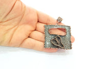 Antique Copper Pendant Blank Mosaic Base Blank inlay Blank Necklace Blank Resin Blank Mountings Antique Copper Plated Brass (52x47mm) G8703