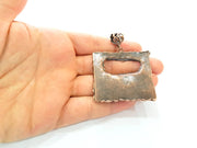 Antique Copper Pendant Blank Mosaic Base Blank inlay Blank Necklace Blank Resin Blank Mountings Antique Copper Plated Brass (52x47mm) G8703