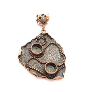 Antique Copper Pendant Blank Mosaic Base Blank inlay Blank Necklace Blank Resin Blank Mountings Antique Copper Plated Brass (54x48mm) G8704