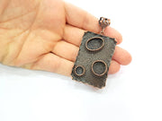 Antique Copper Pendant Blank Mosaic Base Blank inlay Blank Necklace Blank Resin Blank Mountings Antique Copper Plated Brass (58x39mm) G8713