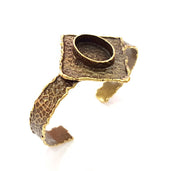 Hammered Bracelet Blanks Bangle Blanks Cuff Blanks Adjustable Bracelet Blank Antique Bronze Plated Brass (18x13mm Blanks) G8722