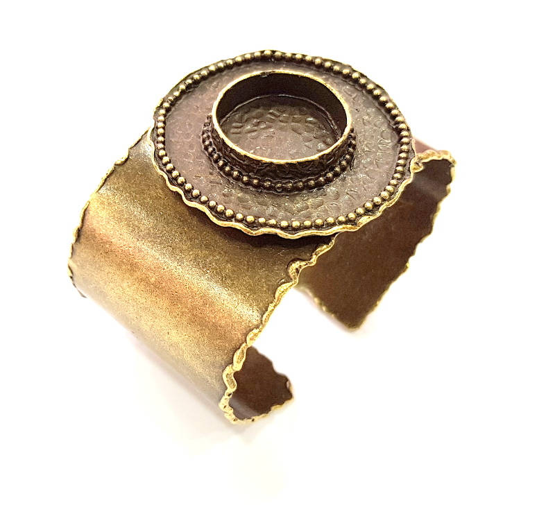 Hammered Bracelet Blanks Bangle Blanks Cuff Blanks Adjustable Bracelet Blank Antique Bronze Plated Brass (20mm Blanks) G8727