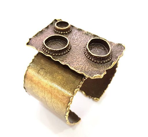 Hammered Bracelet Blanks Bangle Blanks Cuff Blanks Adjustable Bracelet Blank Antique Bronze Plated Brass (18x13mm 16mm 10mm Blanks) G8728