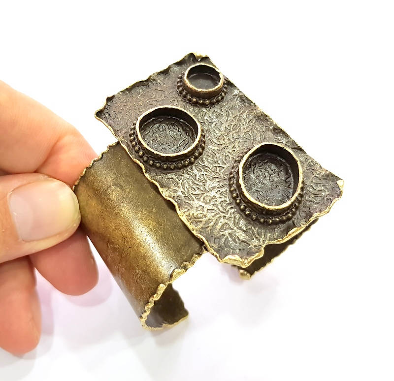 Hammered Bracelet Blanks Bangle Blanks Cuff Blanks Adjustable Bracelet Blank Antique Bronze Plated Brass (18x13mm 16mm 10mm Blanks) G8728