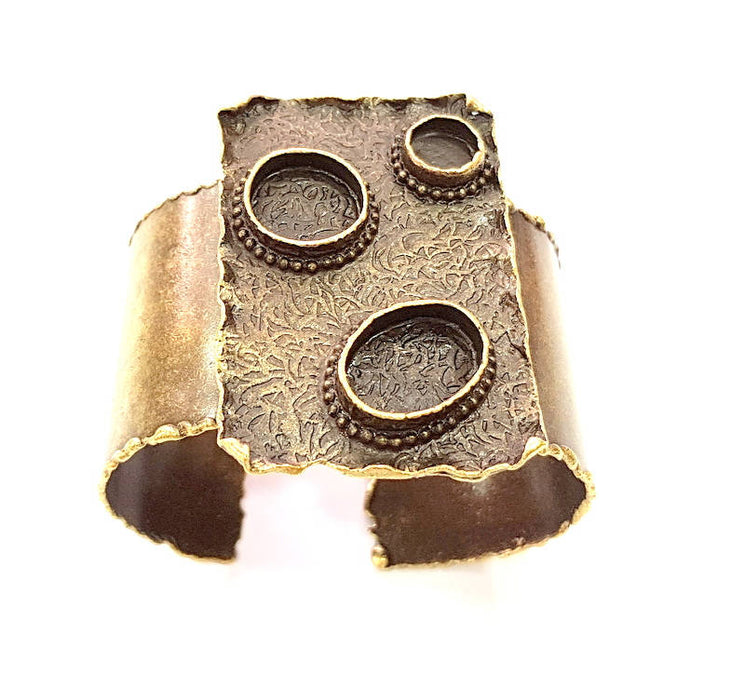 Hammered Bracelet Blanks Bangle Blanks Cuff Blanks Adjustable Bracelet Blank Antique Bronze Plated Brass (18x13mm 16mm 10mm Blanks) G8728