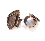 Copper Ring Blank inlay Ring Blank Mosaic Ring Bezel Base Settings Cabochon Mountings (27x17mm blank ) Antique Copper Plated Brass G8731