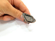 Copper Ring Blank inlay Ring Blank Mosaic Ring Bezel Base Settings Cabochon Mountings (27x17mm blank ) Antique Copper Plated Brass G8731