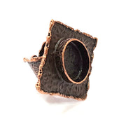 Copper Ring Blank inlay Ring Blank Mosaic Ring Bezel Base Settings Cabochon Mountings (18x13mm blank ) Antique Copper Plated Brass G8732