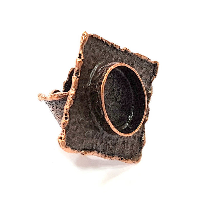 Copper Ring Blank inlay Ring Blank Mosaic Ring Bezel Base Settings Cabochon Mountings (18x13mm blank ) Antique Copper Plated Brass G8732