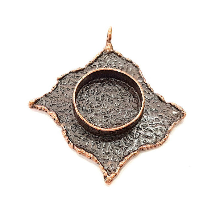 Antique Copper Pendant Blank Mosaic Base Blank inlay Blank Necklace Blank Resin Blank Mountings Antique Copper Plated Brass (37x34mm) G8736