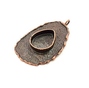 Antique Copper Pendant Blank Mosaic Base Blank inlay Blank Necklace Blank Resin Blank Mountings Antique Copper Plated Brass (52x30mm) G8737