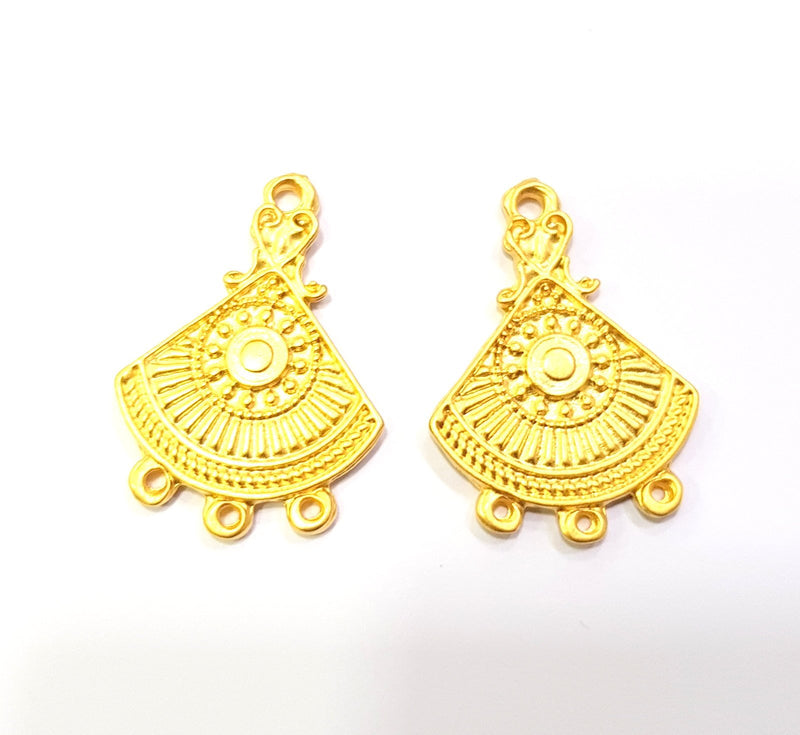 2 Gold Charm Gold Plated Charms  (30x20mm)  G9443