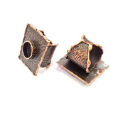 Copper Ring Blank inlay Ring Blank Mosaic Ring Bezel Base Settings Cabochon Mountings (10mm blank ) Antique Copper Plated Brass G8743