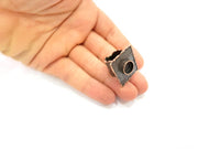 Copper Ring Blank inlay Ring Blank Mosaic Ring Bezel Base Settings Cabochon Mountings (10mm blank ) Antique Copper Plated Brass G8743