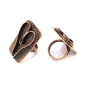 Copper Ring Blank inlay Ring Blank Mosaic Ring Bezel Base Settings Cabochon Mountings (34x26mm blank ) Antique Copper Plated Brass G9007