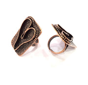 Copper Ring Blank inlay Ring Blank Mosaic Ring Bezel Base Settings Cabochon Mountings (34x26mm blank ) Antique Copper Plated Brass G9007