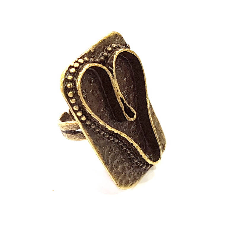 Antique Bronze Ring Blank inlay Ring Blank Mosaic Bezel Base Settings Cabochon Mountings (34x26mm blank ) Antique Bronze Plated Brass G8745