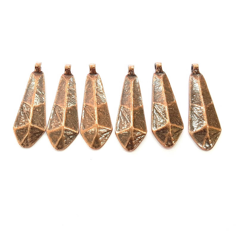 4 Antique Copper Charm Antique Copper Plated Charm (38x13mm) G8751