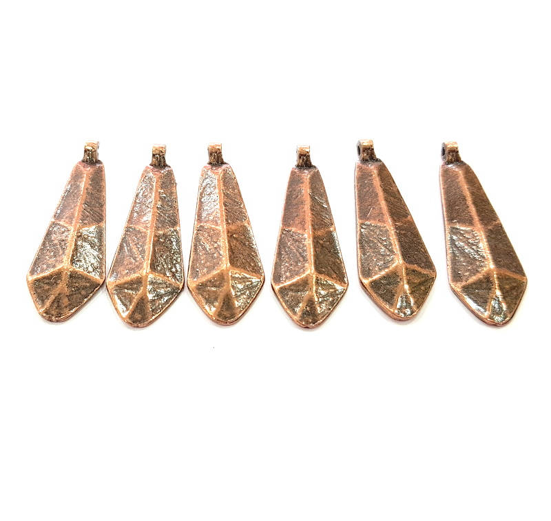 4 Antique Copper Charm Antique Copper Plated Charm (38x13mm) G8751