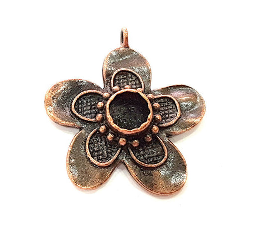 Antique Copper Pendant Blank Mosaic Base Blank inlay Blank Necklace Blank Resin Blank Mountings Antique Copper Plated Brass (43x39mm) G8755