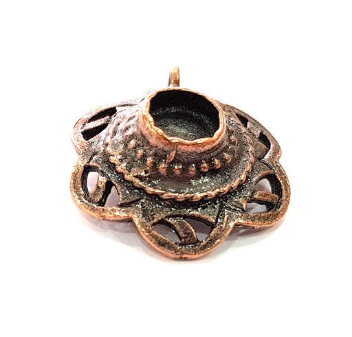 Antique Copper Pendant Blank Mosaic Base Blank inlay Blank Necklace Blank Resin Blank Mountings Antique Copper Plated Brass (27mm) G8758