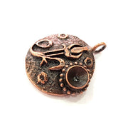 Antique Copper Pendant Blank Mosaic Base Blank inlay Blank Necklace Blank Resin Blank Mountings Antique Copper Plated Brass (27mm) G8760