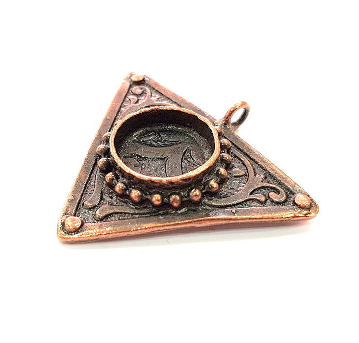 Antique Copper Pendant Blank Mosaic Base Blank inlay Blank Necklace Blank Resin Blank Mountings Antique Copper Plated Brass (42x38mm) G8761