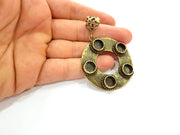 Antique Bronze Pendant Blank inlay Blank Mosaic Blank Resin Blank Bezel Base Setting Mountings Antique Bronze Plated Brass ( 49mm ) G8764
