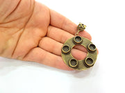 Antique Bronze Pendant Blank inlay Blank Mosaic Blank Resin Blank Bezel Base Setting Mountings Antique Bronze Plated Brass ( 49mm ) G8764