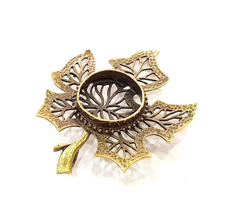 Antique Bronze Pendant Blank inlay Blank Mosaic Blank Resin Blank Bezel Base Setting Mountings Antique Bronze Plated Brass ( 62x50mm ) G8762