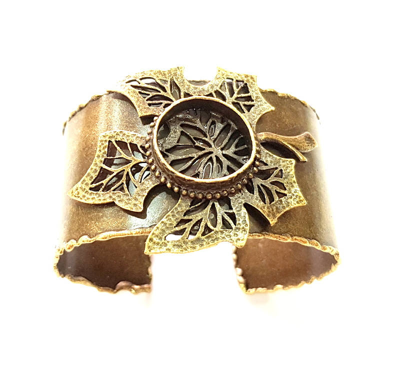 Bracelet Blanks Bangle Blanks Cuff Blanks Adjustable Bracelet Blank Antique Bronze Plated Brass (20mm Blanks) G8767