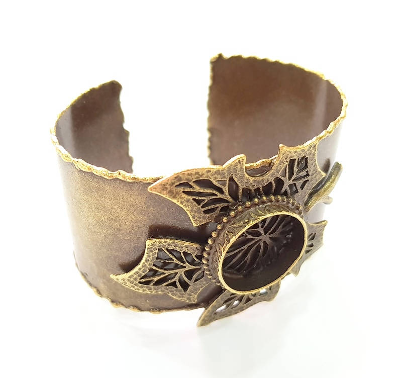 Bracelet Blanks Bangle Blanks Cuff Blanks Adjustable Bracelet Blank Antique Bronze Plated Brass (20mm Blanks) G8767