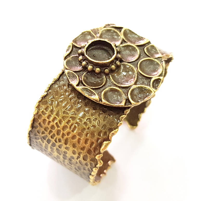 Hammered Bracelet Blanks Bangle Blanks Cuff Blanks Adjustable Bracelet Blank Antique Bronze Plated Brass (10mm Blanks) G8768