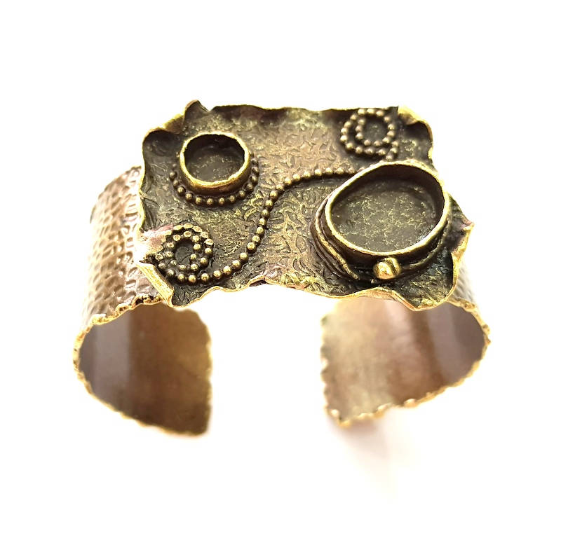 Hammered Bracelet Blanks Bangle Blanks Cuff Blanks Adjustable Bracelet Blank Antique Bronze Plated Brass (18x13mm and 10mm Blanks) G8769