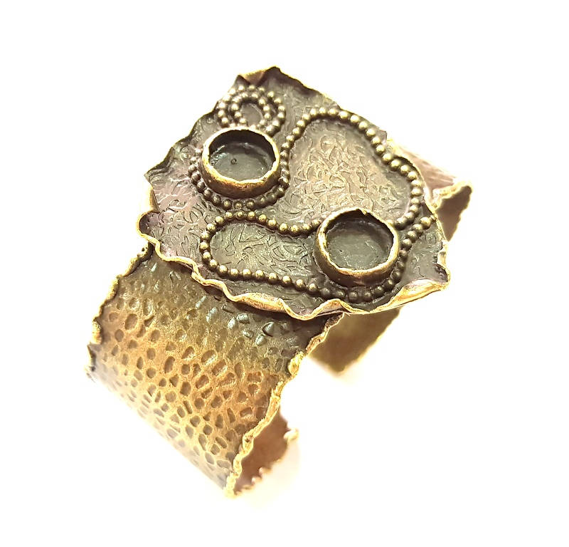 Hammered Bracelet Blanks Bangle Blanks Cuff Blanks Adjustable Bracelet Blank Antique Bronze Plated Brass (10mm Blanks) G8772