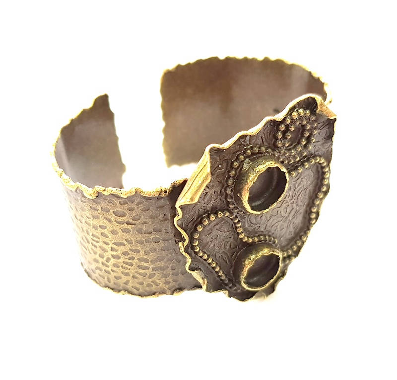 Hammered Bracelet Blanks Bangle Blanks Cuff Blanks Adjustable Bracelet Blank Antique Bronze Plated Brass (10mm Blanks) G8772